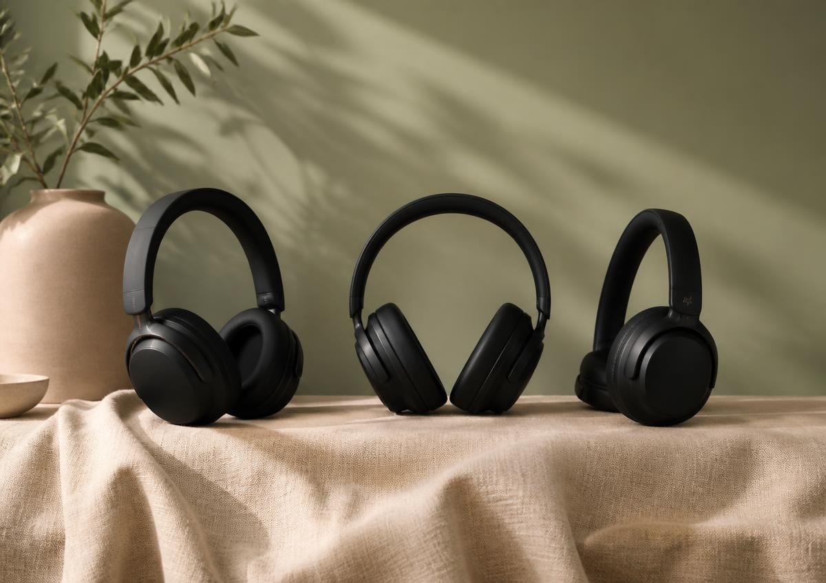 Sanitized wireless silent disco headsets and transmitter equipment staged for rental in Charlotte, North Carolina